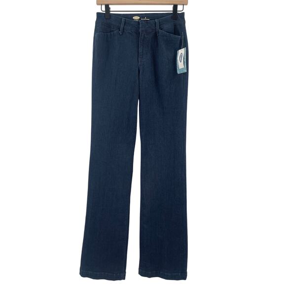OLD NAVY Trouser Jeans SZ 2 Regular NWT Dark Wash Denim Stretch Business Casual - Picture 1 of 13